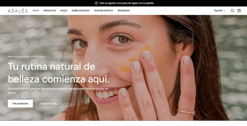 Portada de la tienda en línea de Azalée Beauty, hecha por Undarius